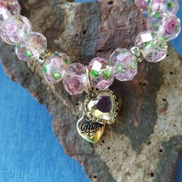 🌹🤍Betsey Johnson TZARINA Floral Glass Bead Bracelet - NWOT🤍🌹 - Picture 5 of 6